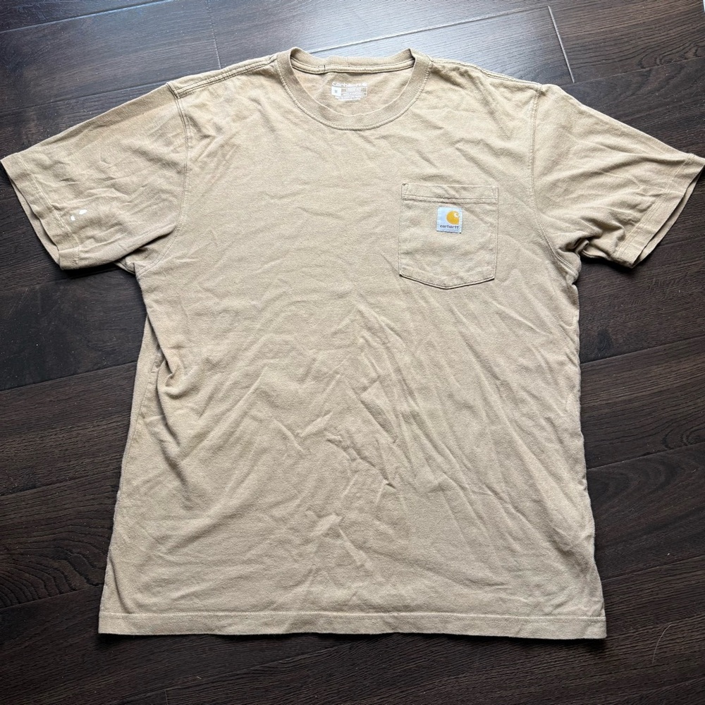 Carhartt Tan Crew Neck Tee - Picture 1 of 7
